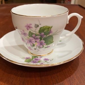 **SOLD**Vintage Sandford bone china teacup and saucer.